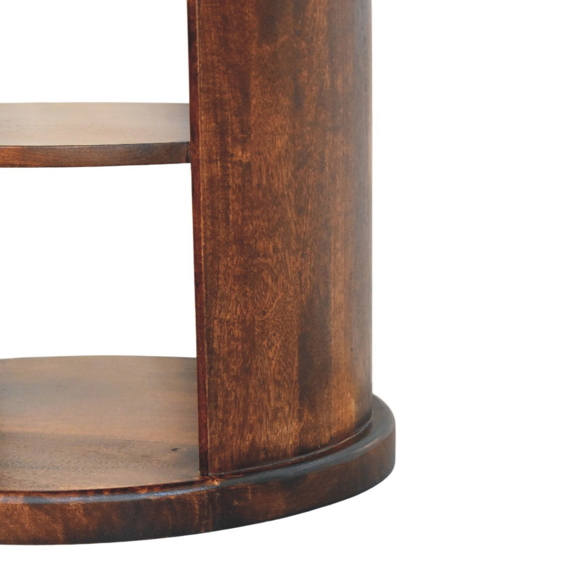 Catalina Walnut Round Wood 2 Shelf End Table