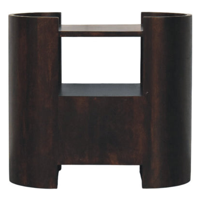 Sonora Mocha Wood 1 Drawer Shelf Nightstand