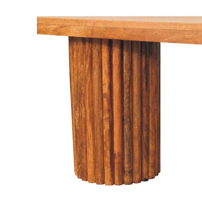 Taos Amber Oak Fluted Solid Wood Bench