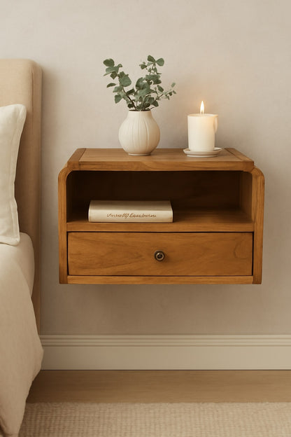 Ashland Oak 1 Drawer Wall Nightstand