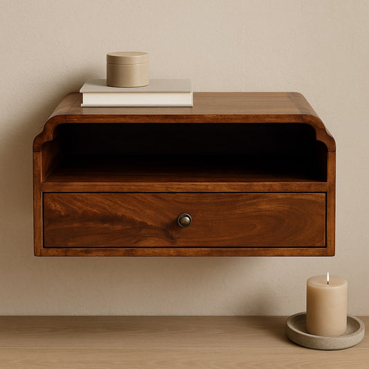 Ashland Chestnut 1 Drawer Wall Nightstand