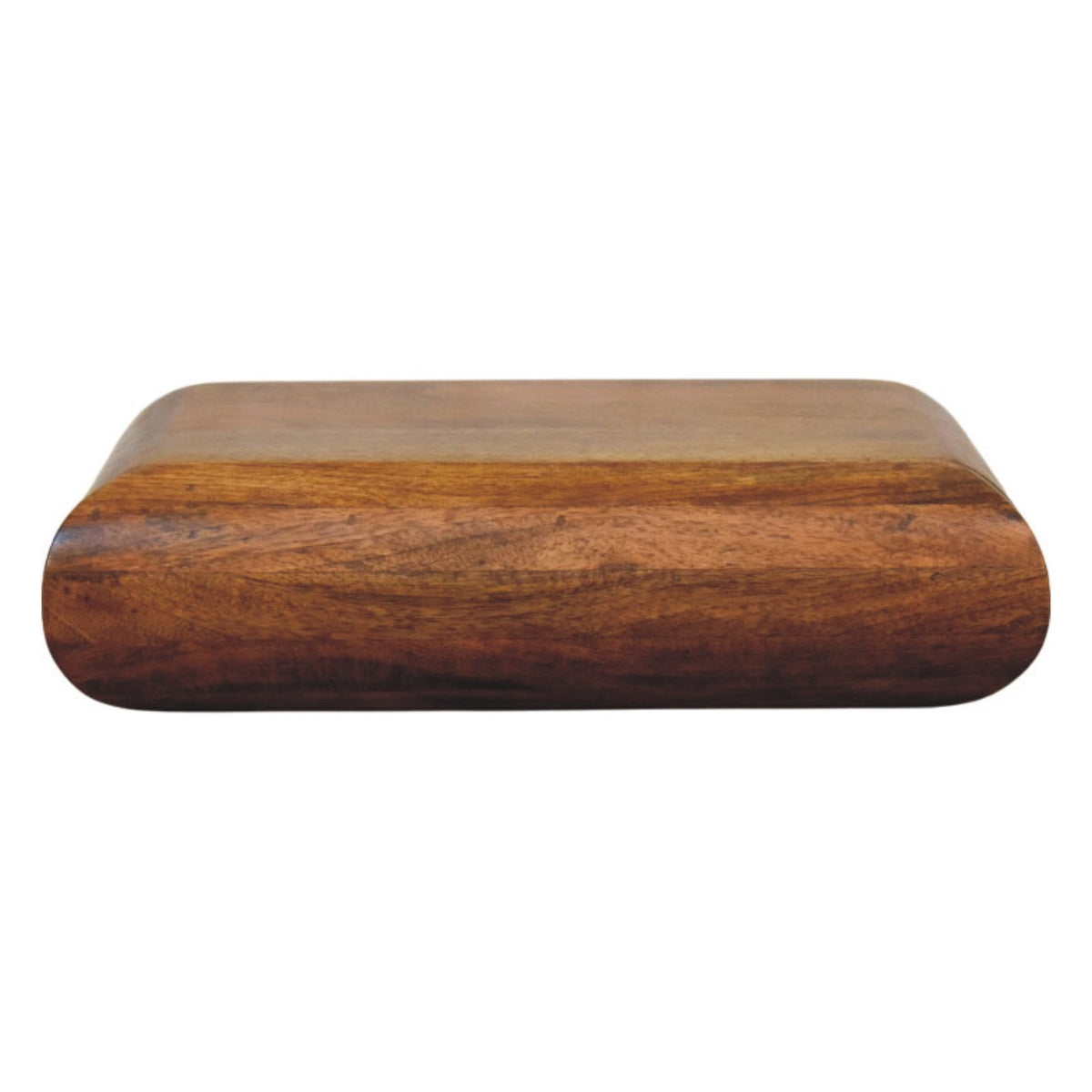 Marin Amber Oak Floating Curved Wood Bedside