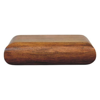 Marin Amber Oak Floating Curved Wood Bedside