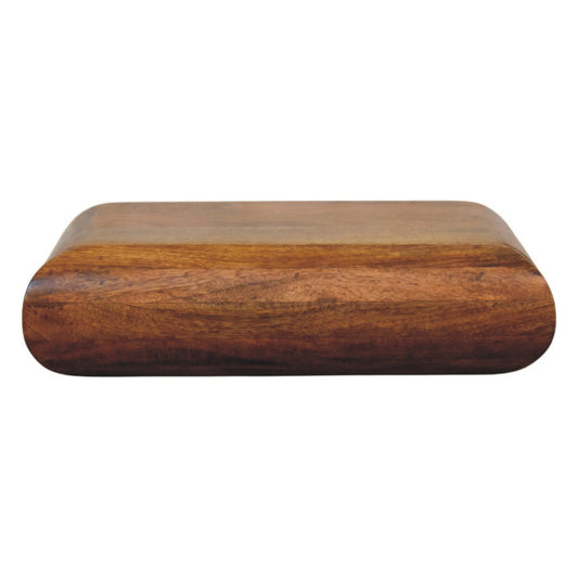 Marin Amber Oak Floating Curved Wood Bedside