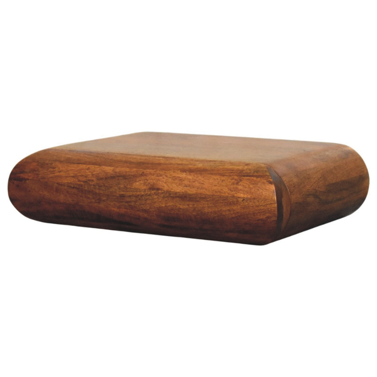 Marin Amber Oak Floating Curved Wood Bedside