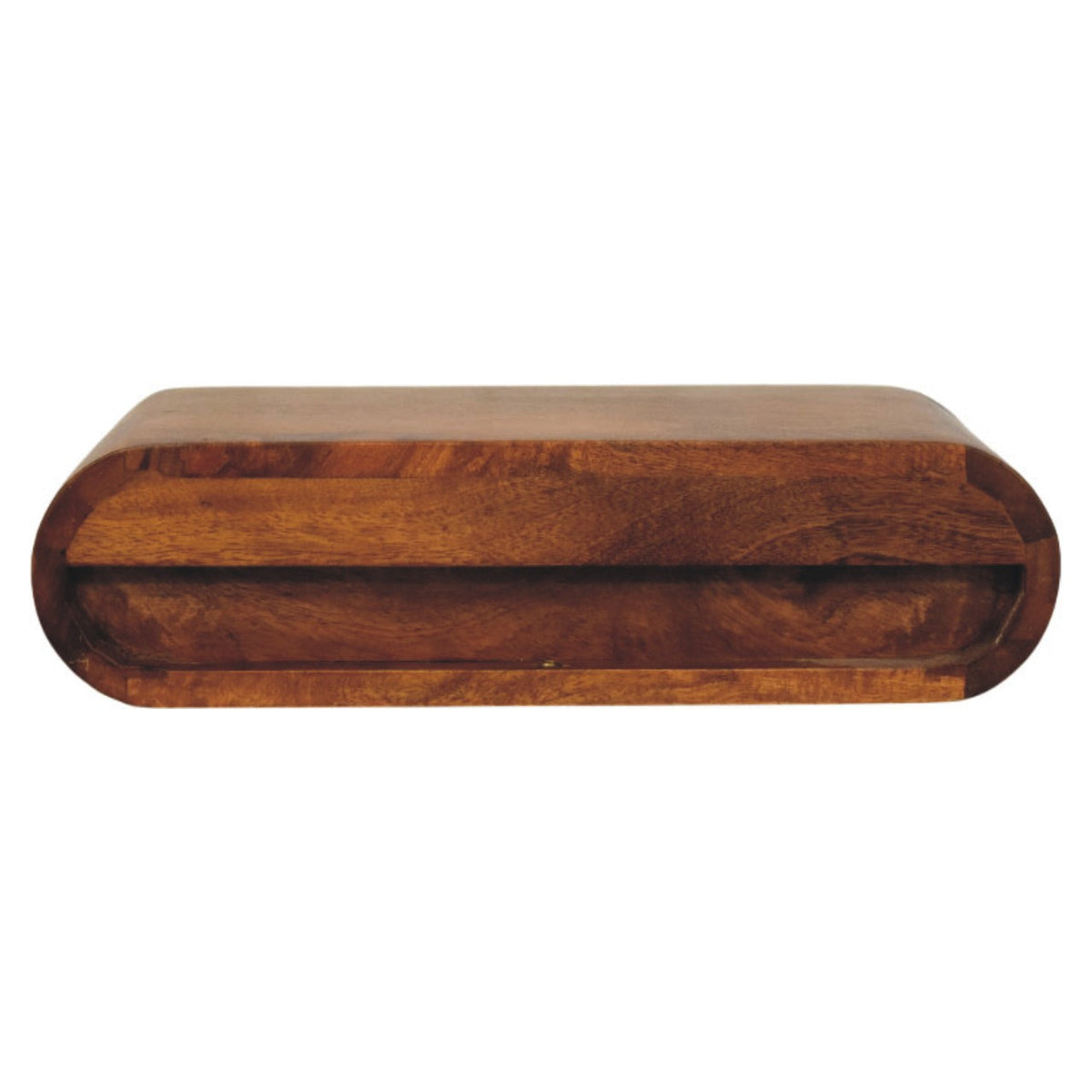 Marin Amber Oak Floating Curved Wood Bedside