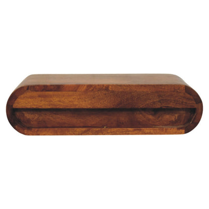 Marin Amber Oak Floating Curved Wood Bedside
