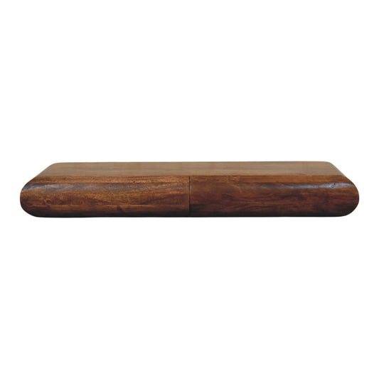 Marin Amber Oak Floating 2-Drawer Wood Shelf