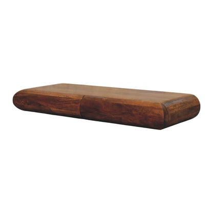 Marin Amber Oak Floating 2-Drawer Wood Shelf