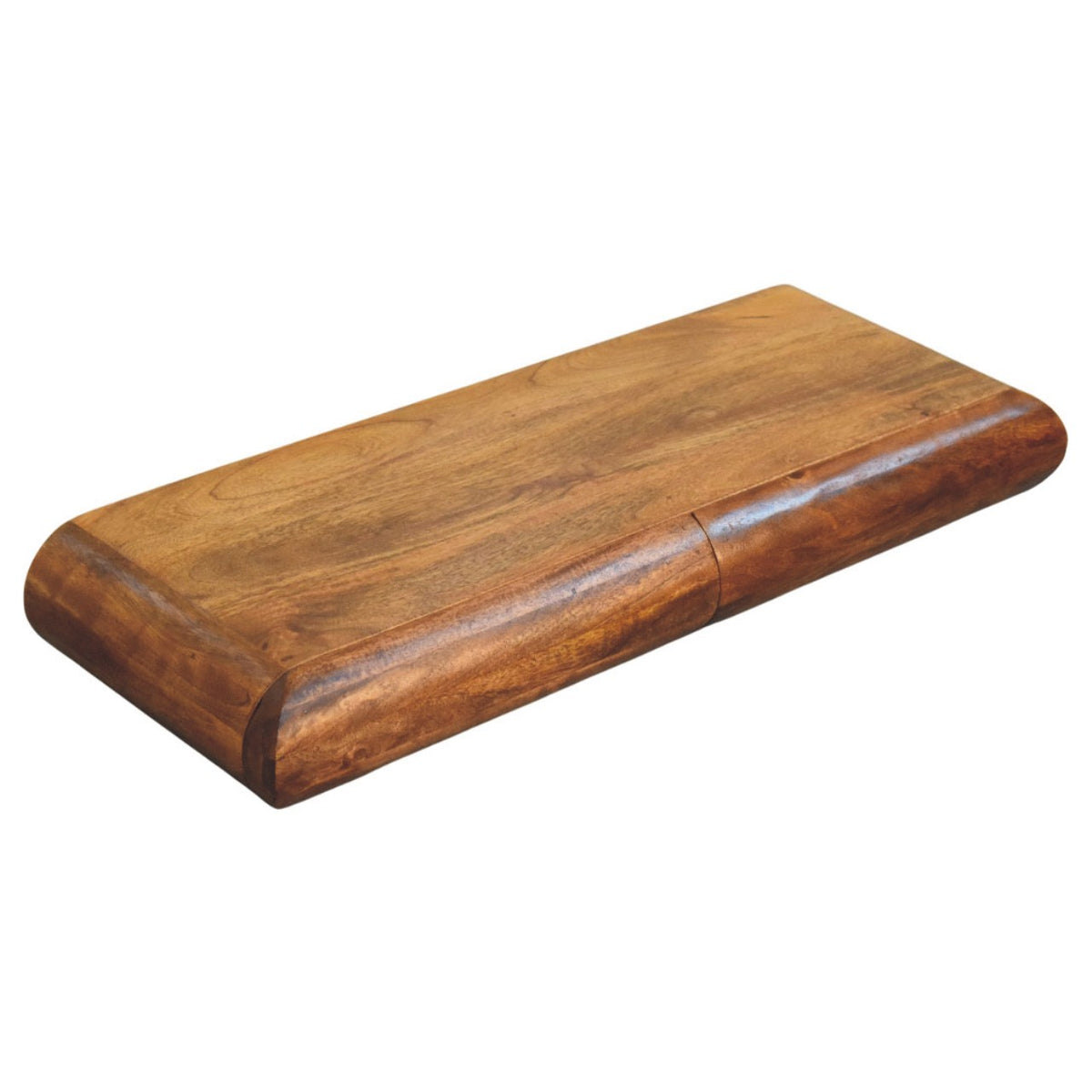 Marin Amber Oak Floating 2-Drawer Wood Shelf