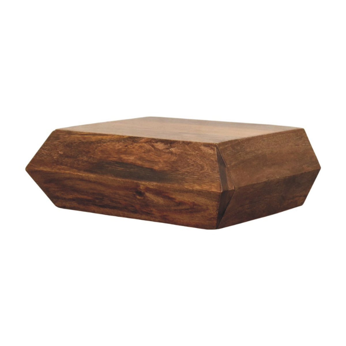 Geometric Teak 1 Drawer Wall-Mounted Shelf