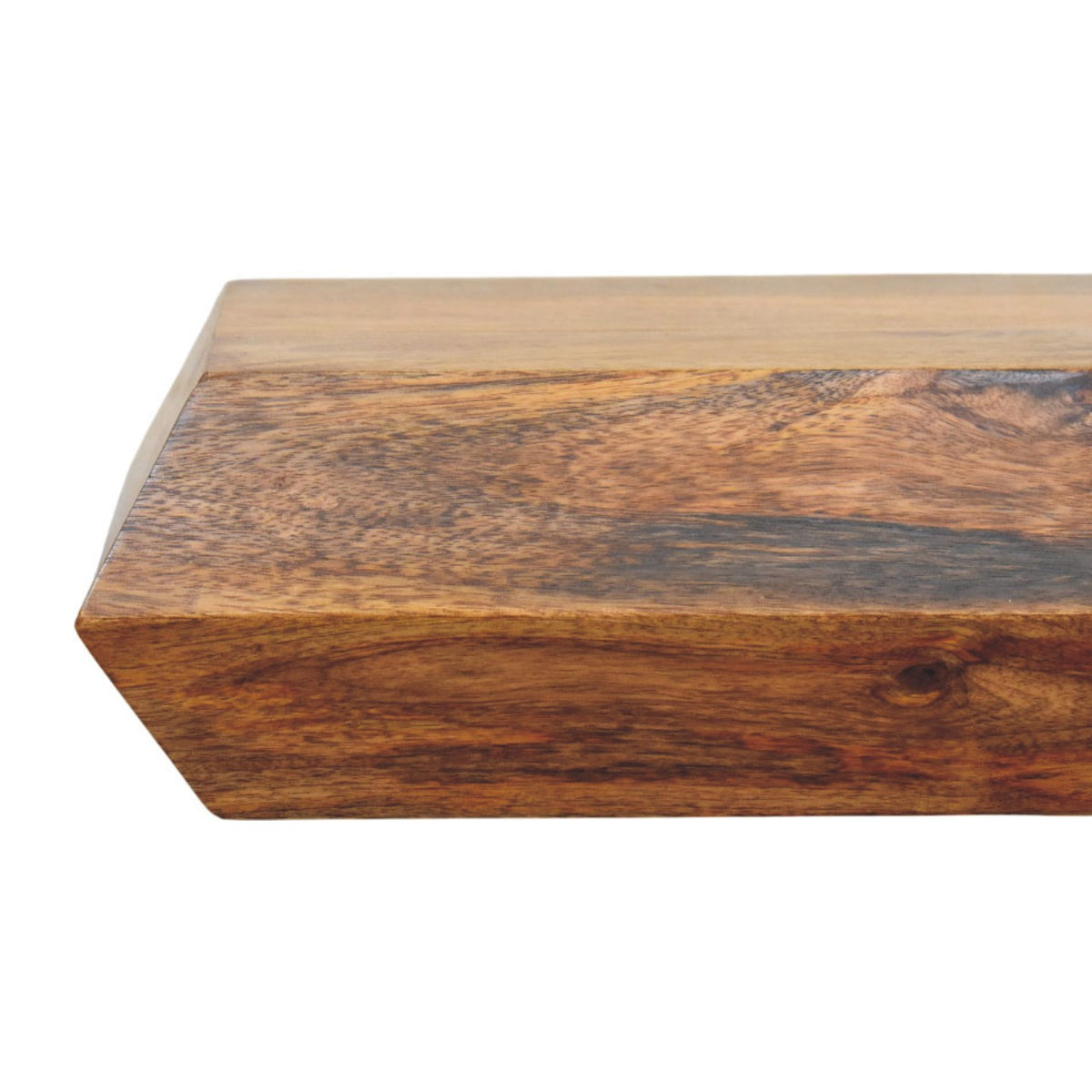Geometric Teak 1 Drawer Wall-Mounted Shelf