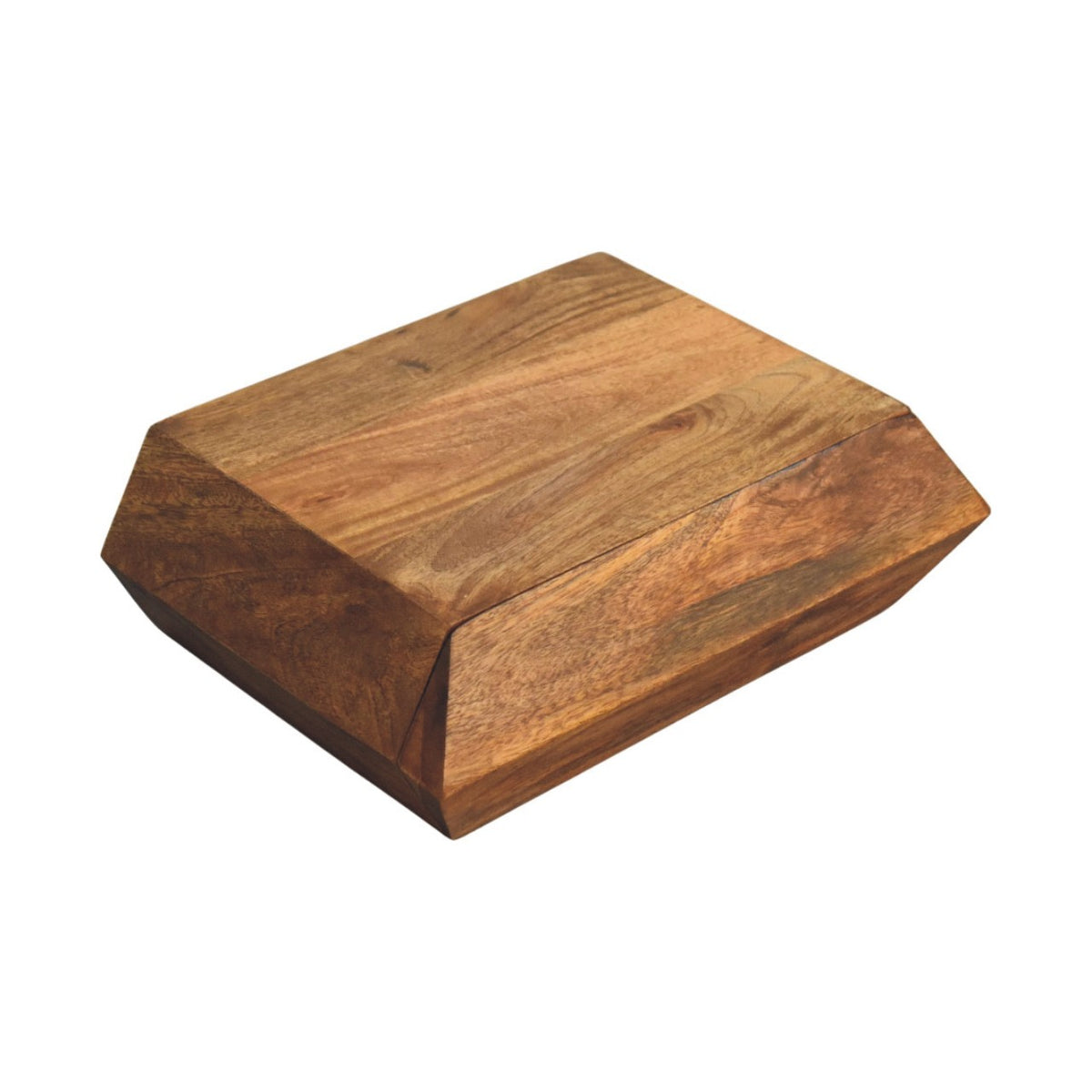 Geometric Teak 1 Drawer Wall-Mounted Shelf