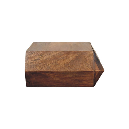 Geometric Teak 1 Drawer Wall-Mounted Shelf