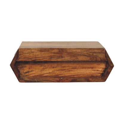 Geometric Teak 1 Drawer Wall-Mounted Shelf