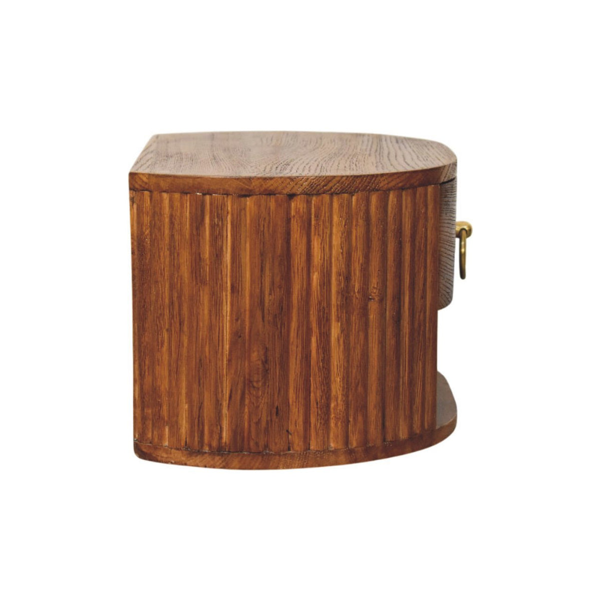 Cove Tiger Oak Fluted Oval Nightstand