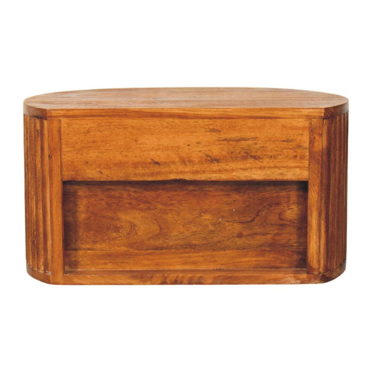 Cove Tiger Oak Fluted Oval Nightstand
