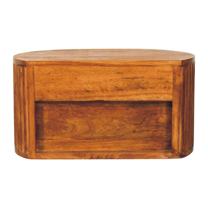 Cove Tiger Oak Fluted Oval Nightstand