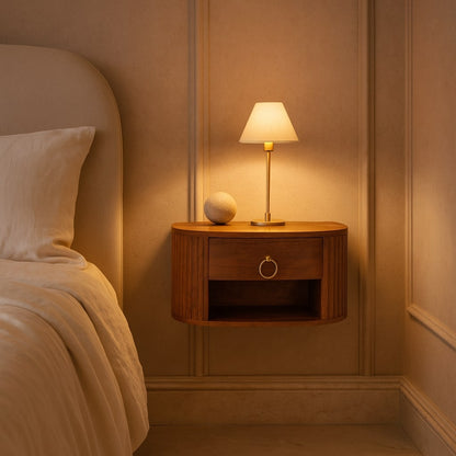 Cove Tiger Oak Fluted Oval Nightstand