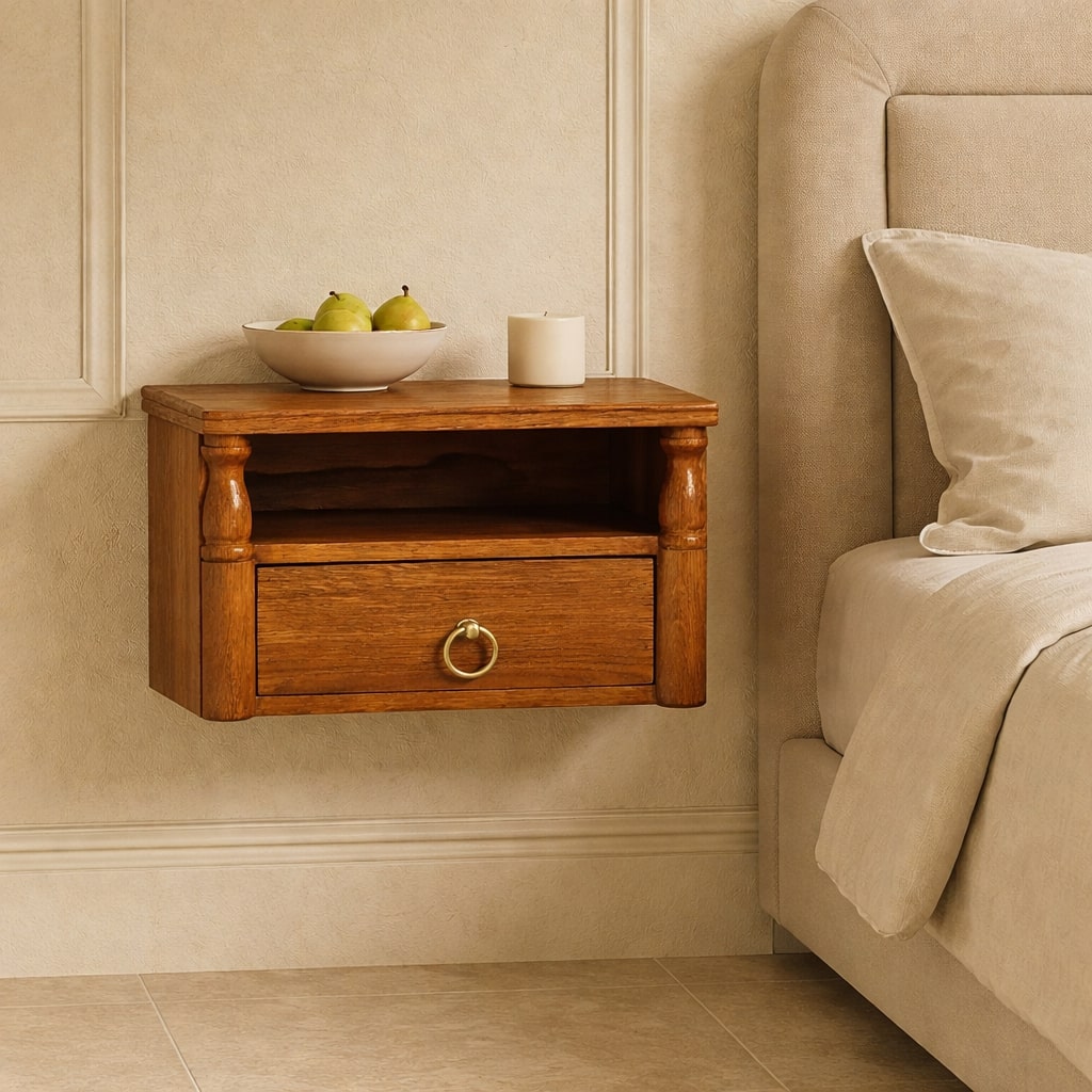 Cove Tiger Oak Floating Wall Nightstand