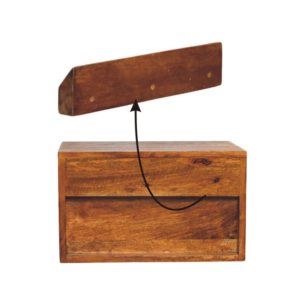 Cove Tiger Oak Box Floating Nightstand