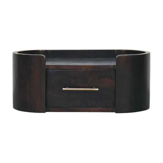 Sonora Mocha Wood Floating 1 Drawer Nightstand