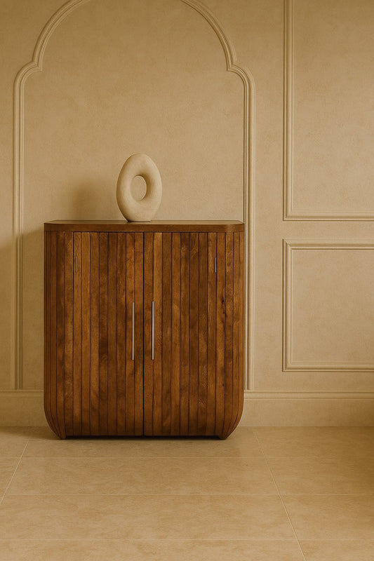 Highland Fluted Curved Solid Timber Cabinet