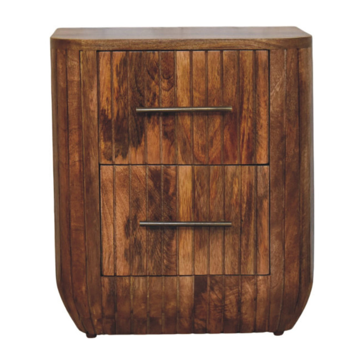 Highland Fluted 2 Drawer Timber Nightstand