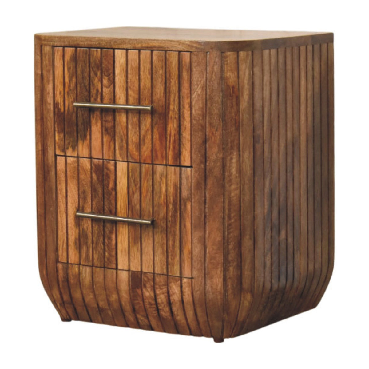 Highland Fluted 2 Drawer Timber Nightstand