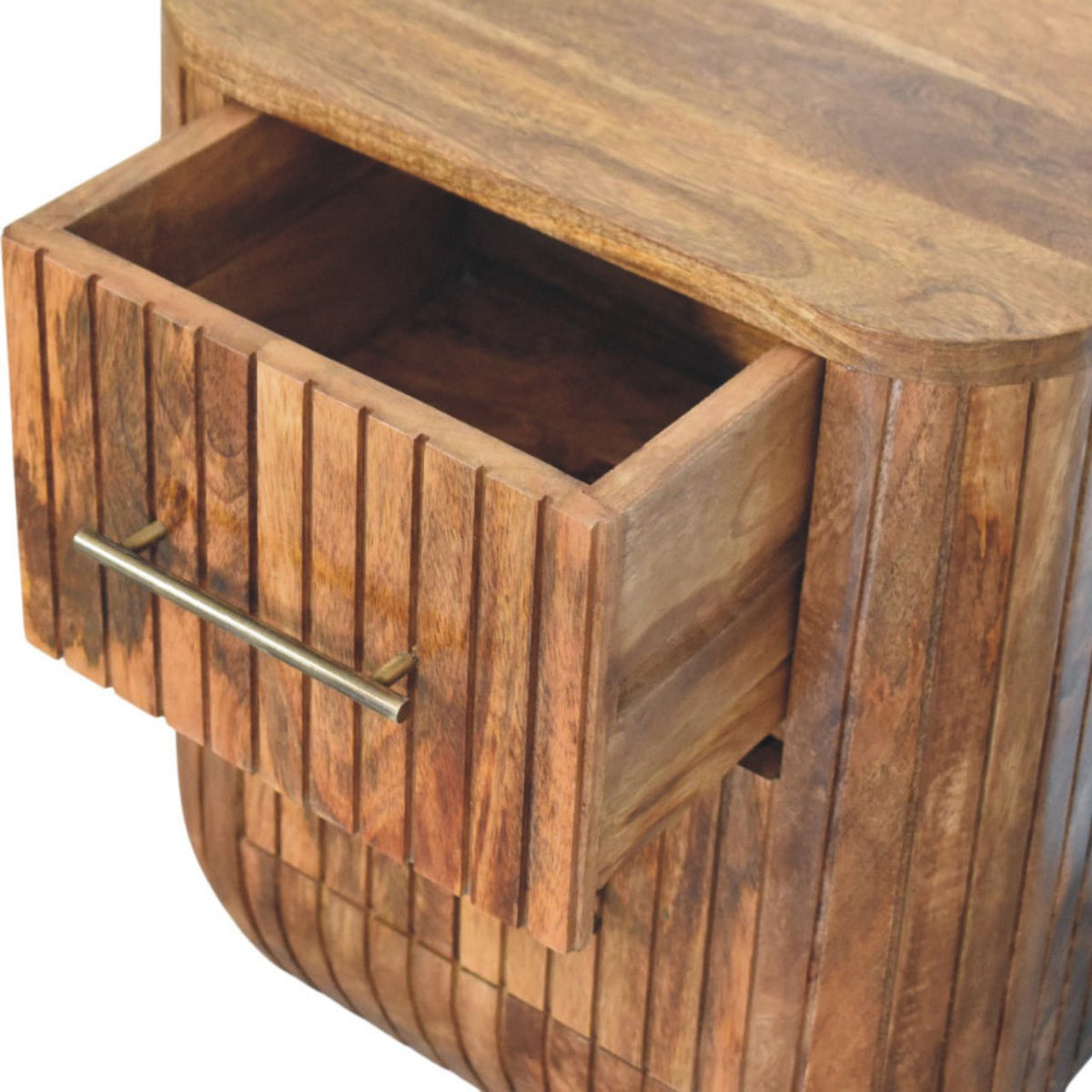 Highland Fluted 2 Drawer Timber Nightstand
