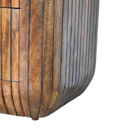 Highland Fluted 2 Drawer Timber Nightstand