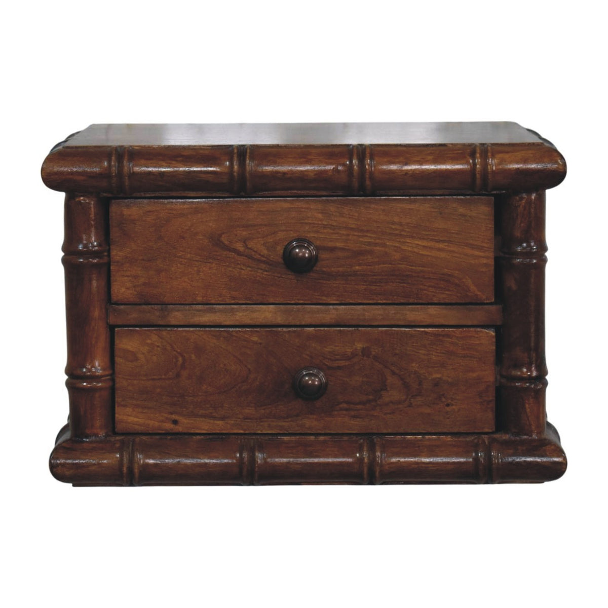 Key West Bamboo Wall Mount 2 Drawer Nightstand