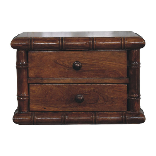 Key West Bamboo Wall Mount 2 Drawer Nightstand