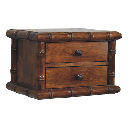 Key West Bamboo Wall Mount 2 Drawer Nightstand