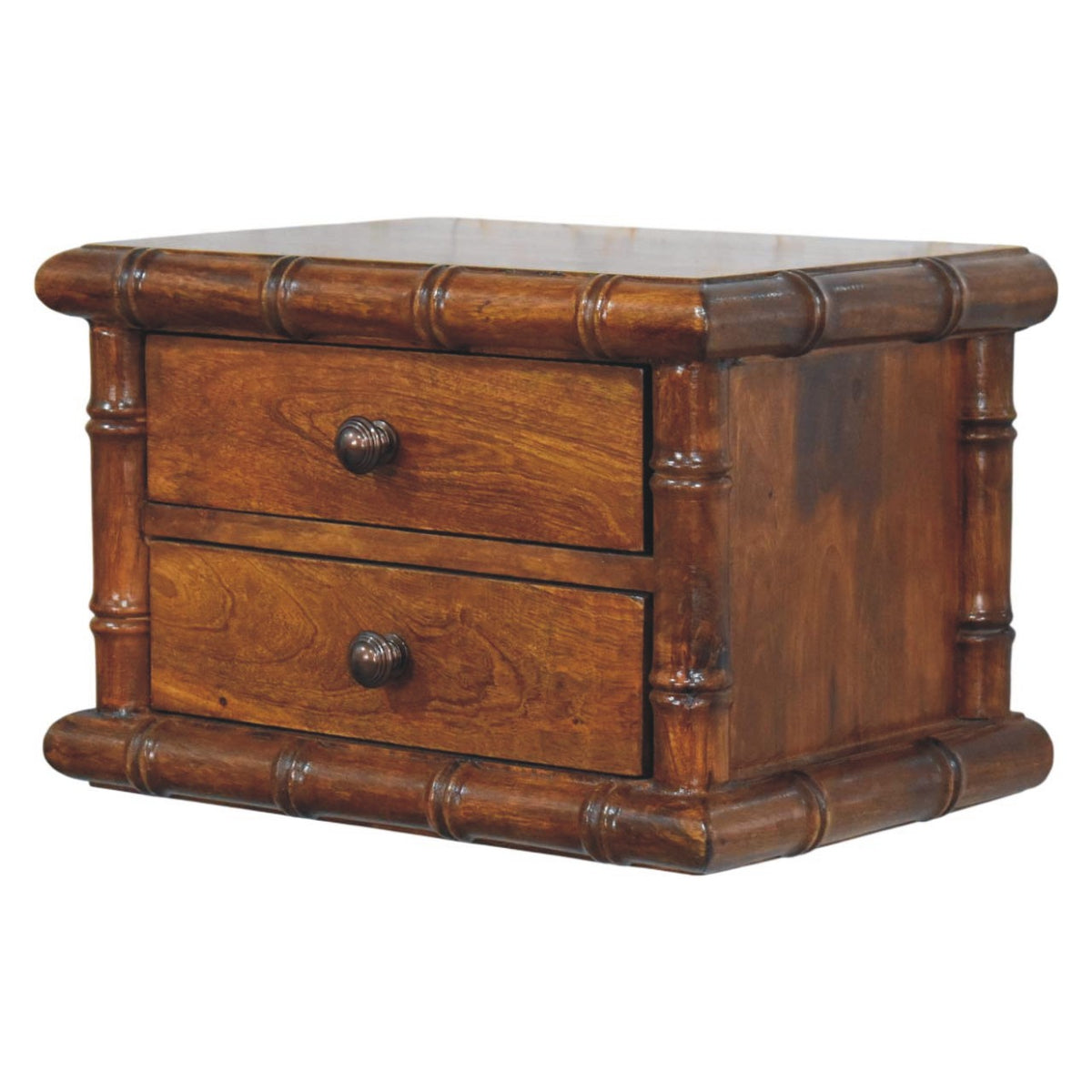 Key West Bamboo Wall Mount 2 Drawer Nightstand