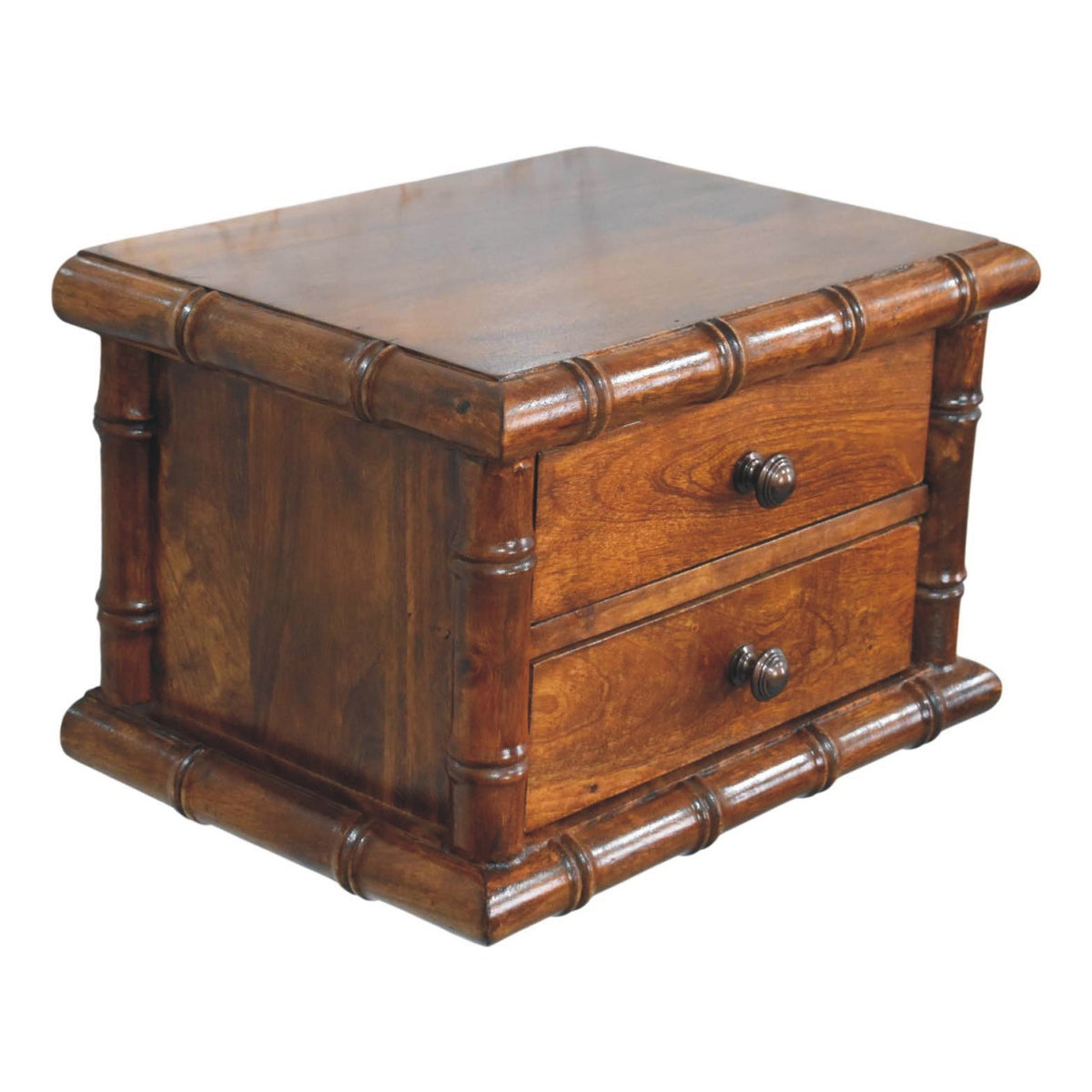 Key West Bamboo Wall Mount 2 Drawer Nightstand