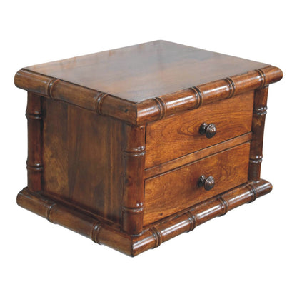 Key West Bamboo Wall Mount 2 Drawer Nightstand