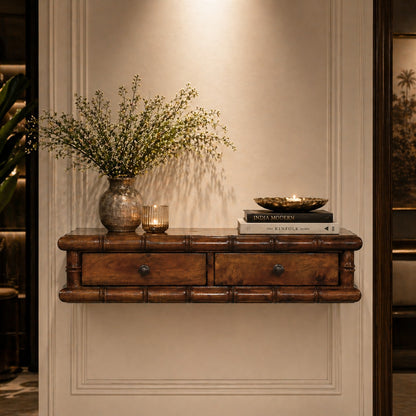 Key West Bamboo 2 Drawer Chestnut Console