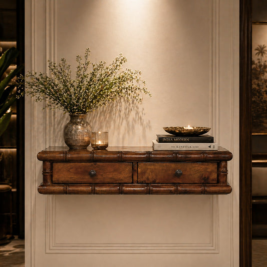 Key West Bamboo 2 Drawer Chestnut Console
