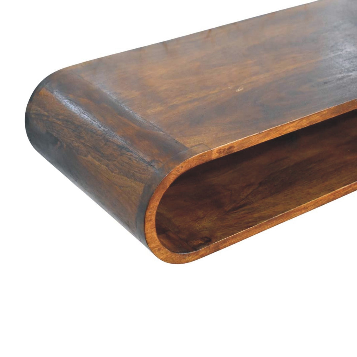 Taos Chestnut Floating Curved TV Console