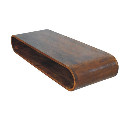 Taos Chestnut Floating Curved TV Console