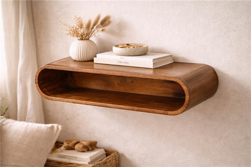 Taos Chestnut Floating Curved TV Console