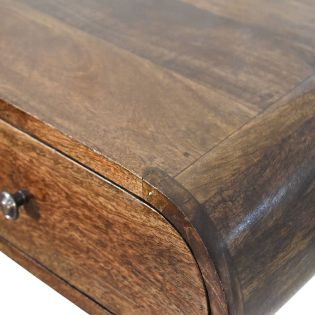 Classic Grey Curved 1 Drawer Wall Nightstand