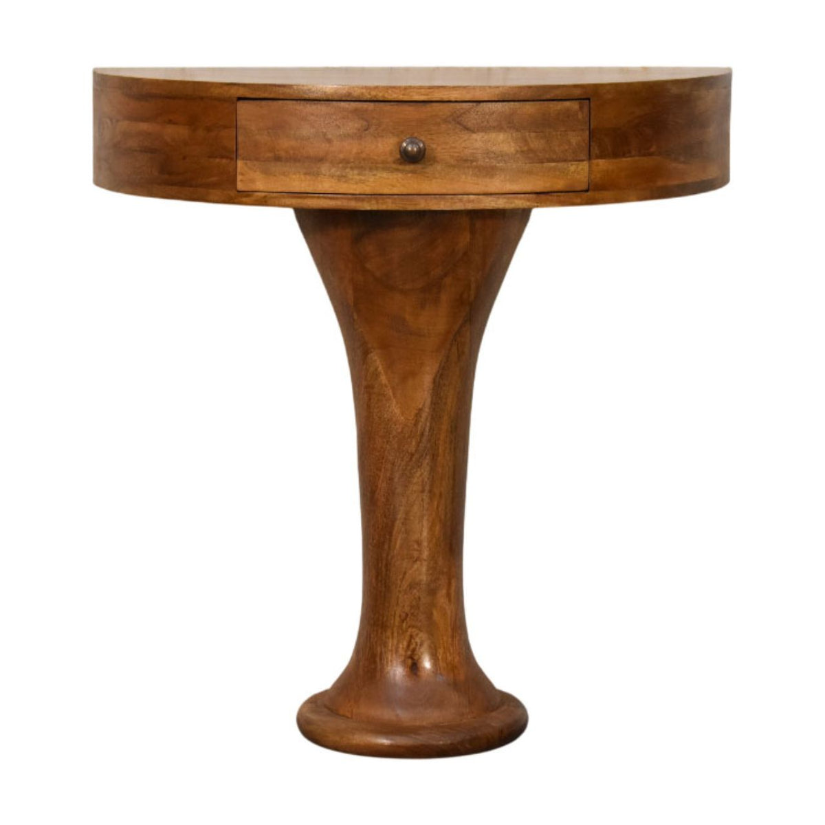 Taos Amber Oak Pedestal Console Table