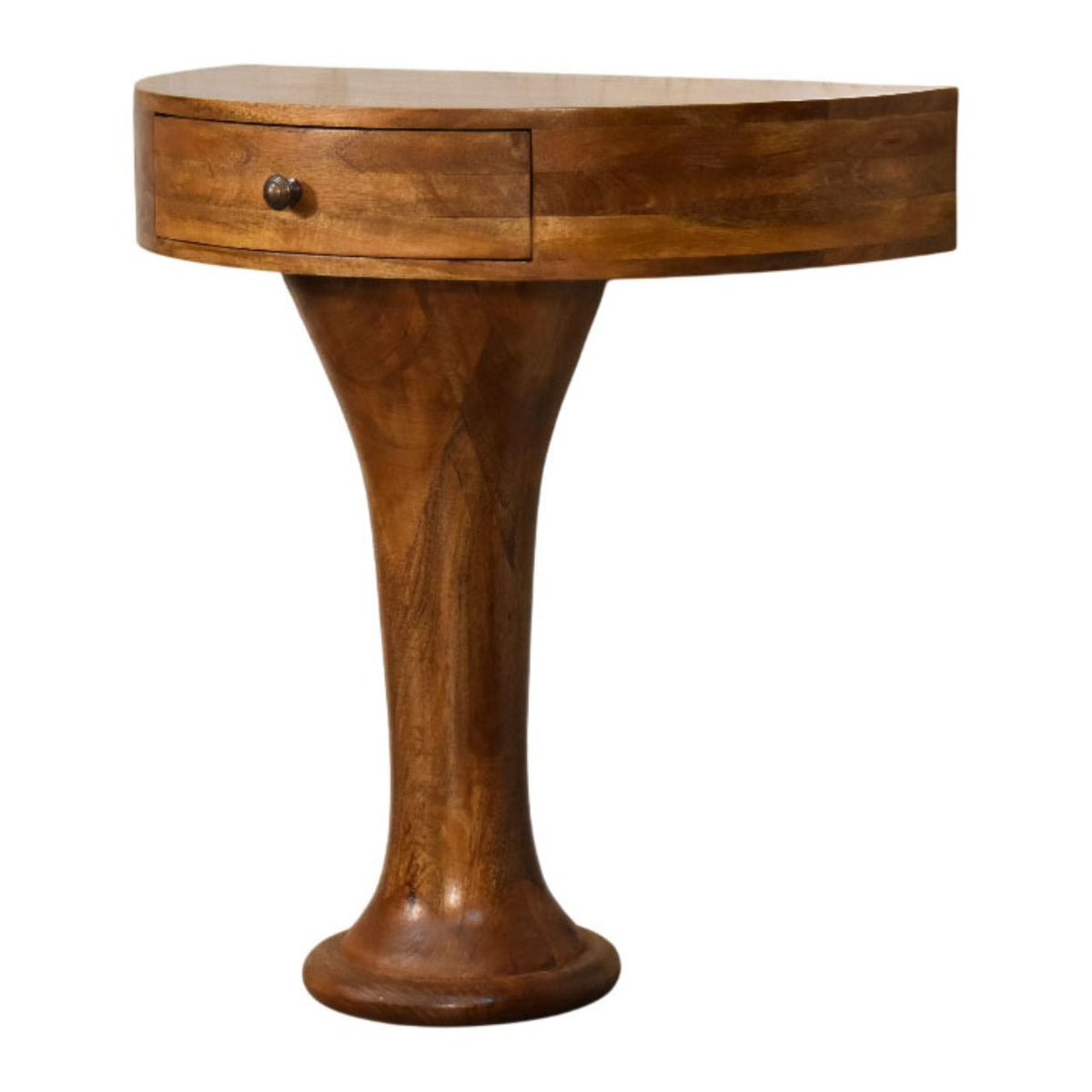Taos Amber Oak Pedestal Console Table