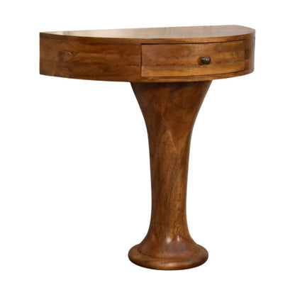 Taos Amber Oak Pedestal Console Table