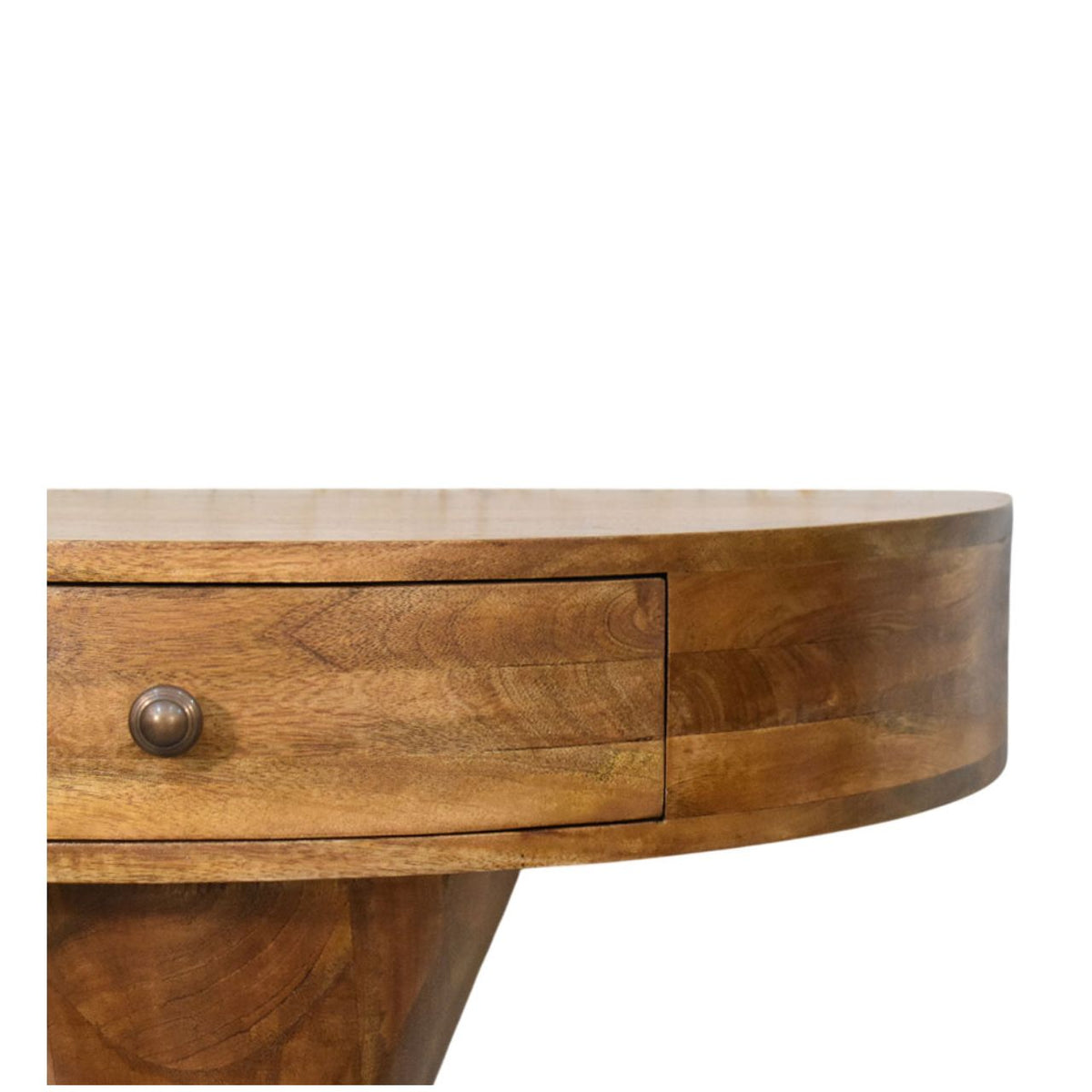 Taos Amber Oak Pedestal Console Table