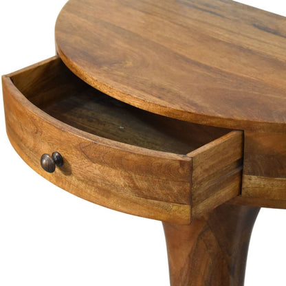 Taos Amber Oak Pedestal Console Table