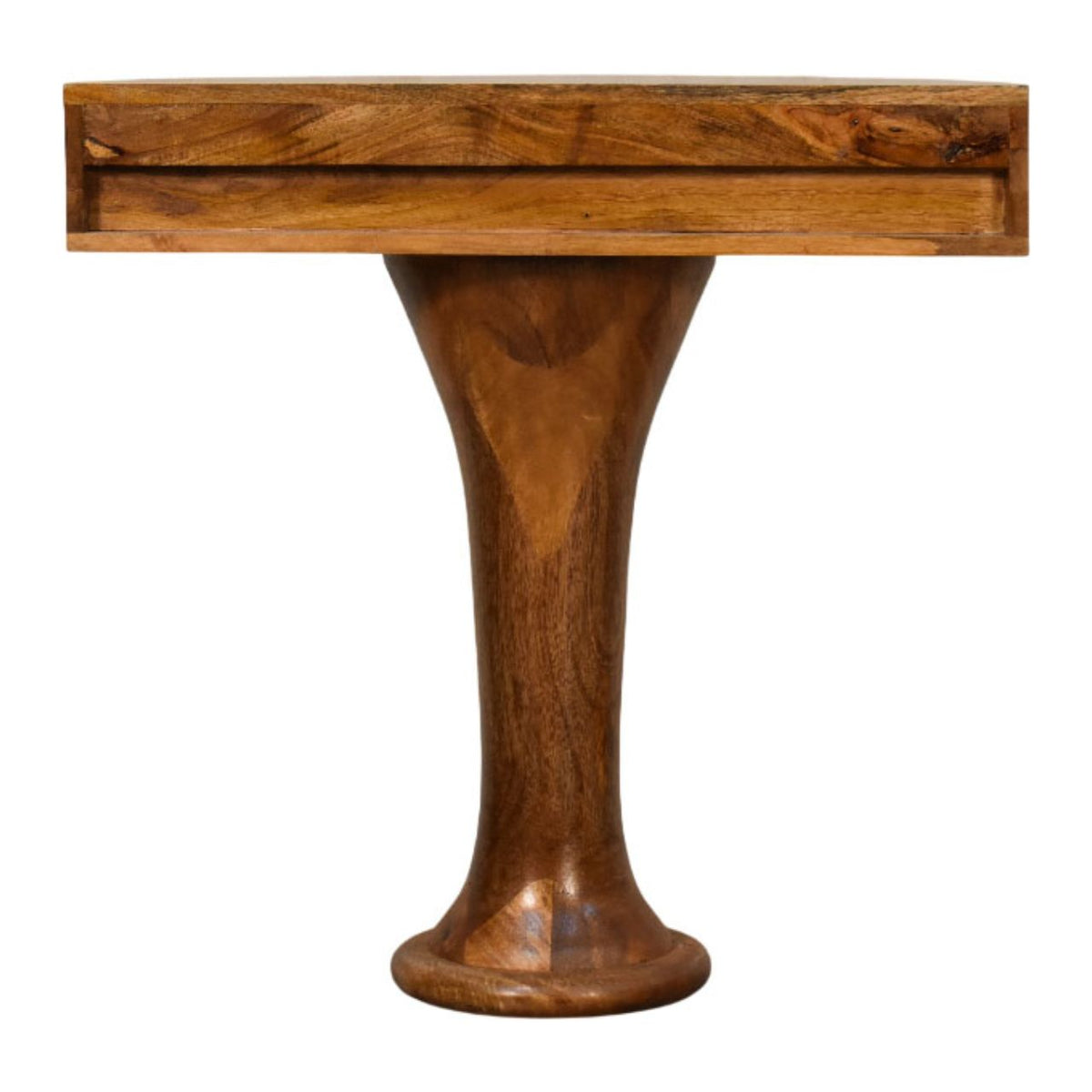 Taos Amber Oak Pedestal Console Table
