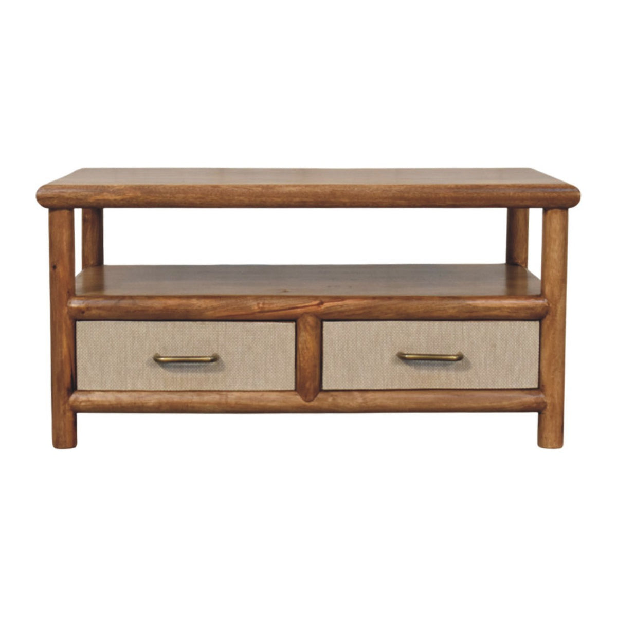 Ojai Golden Teak Rattan 2-Drawer Table